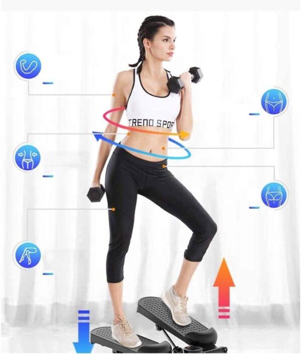 Dbtxwd Mini Fitness Paso A Paso Hidráulico, Máquina De Ejercicios Cardiovasculares Paso A Paso con Pantalla LED Multifunción para Principiantes Y Entrenadores - Image 2