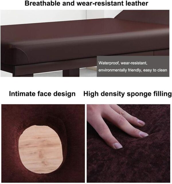JHKGY Equipo De Masaje De Cama Facial De Belleza SPA Profesional,Mesa De Masaje Portátil,Cama De Masaje Ajustable,Tratamiento Facial De SPA Y Salón, Reposacabezas Extraíble,Gris - Image 6