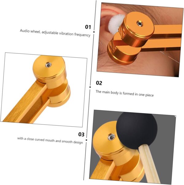 HAPINARY 1 Juego Diapasón Del Oído Accesorios Para Masaje De Oidos Herramientas De Curación Del Oído Diapasones Para Diapasones Espirituales Diapasones Medivibe Aleación De Aluminio Golden - Image 4