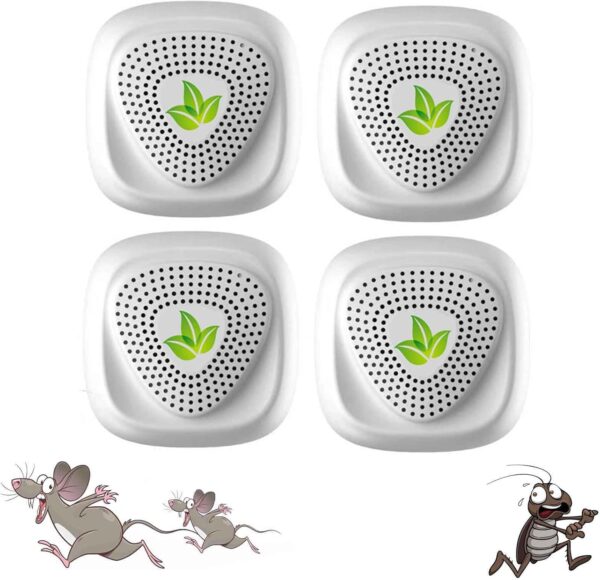 Ultrasónico para Ratas, 2024 Repelente de murciélagos, Ardilla y cucaracha ultrasónica, 360 ° con luz LED, Repelente ultrasónico para Ratones Cucarachas antiplagas enchufables para jardín