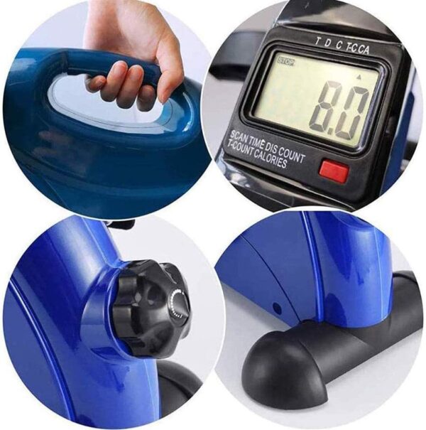 MFLASMF Ejercitador de Pedales portátil Mini Bicicleta estática con Pantalla electrónica y asa Bicicleta de Fitness Interior para Ancianos Entrenamiento de rehabilitación Tensión Ajustable - Image 2