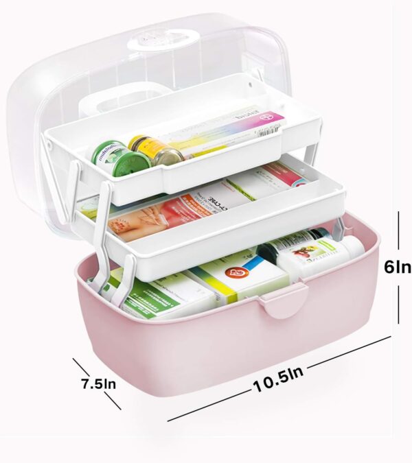 Gute Caja de medicina para almacenamiento seguro de medicamentos,organizador plegable de 3 capas,caja de almacenamiento de botiquines de primeros auxilios,al aire libre - Image 2