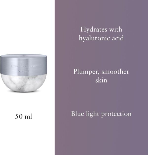 RITUALS The Ritual of Namaste - HYDRATE - Crema hidratante facial de noche, cuidado facial regenerador con complejo activador hialurónico, gel crema con ácido hialurónico - 50 ml - Image 3