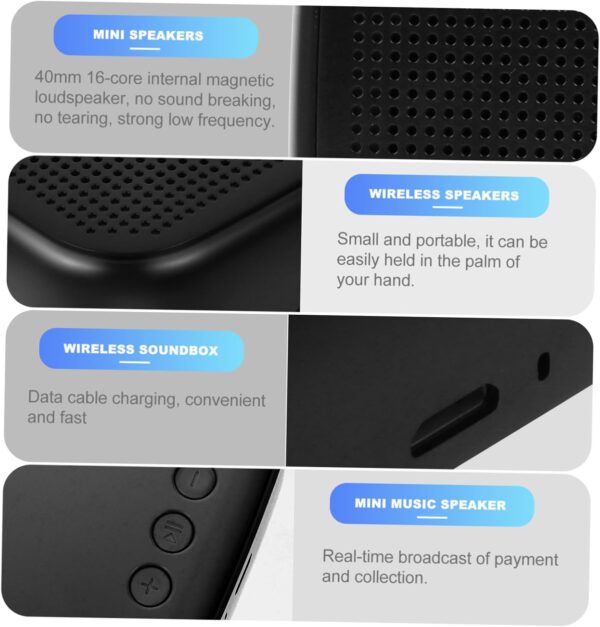 Hemobllo 1 Caja Altavoces Portable Speaker fones telefonillo Inteligente Caja de Sonido inalámbrica Altavoz inalámbrico Mini Altavoz de Escritorio Mini Altavoz de música el plastico Black - Image 7