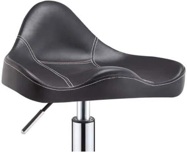 HIGOH Taburetes, Taburete de Silla Ergonómico, Equipo Profesional Pu Cuero de Cuero Grueso Sábado de Salón para Peluquería para Masaje Spa Salón Tatuaje de Tatuaje Dental Barra de Barra/Negro - Image 2