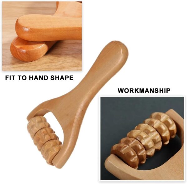 Accessories Masajeador Facial Cabeza Rodillo Aparato Anticelulítico para Masaje Madera Masajeador de rodillos portátil de dos ruedas y tres ruedas - Image 3