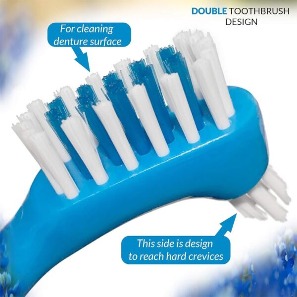 AORVYUI 2 pcs. Cepillo de dientes para dentaduras postizas | Doble cabezal, punta de precisión, ergonómico | Cepillo de dientes, dentista, alineadores, retenedores - Image 4