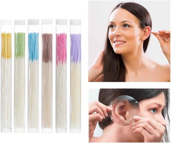 Pjeghbvop 360 piezas de limpiador de agujeros de oído, línea de limpieza para el cuidado de la perforación de postes, herramienta de cuidado posterior de los aretes - Image 9