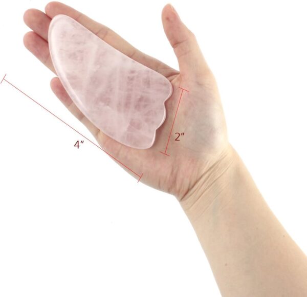 GES Gua Sha - Juego de 3 placas de raspado de cuarzo natural, alivio terapéutico de la piel para reducir el dolor de cuello y muscular, hecho a mano, raspado facial, cuerpo y pie - Image 3