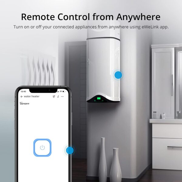 SonOFF S26R2 TPE-FR - Enchufe inteligente, compatible con Alexa, Google Home, 16 A tomas de corriente con control de voz, control remoto y programa de tiempo a través de eWeLink APP - Image 2