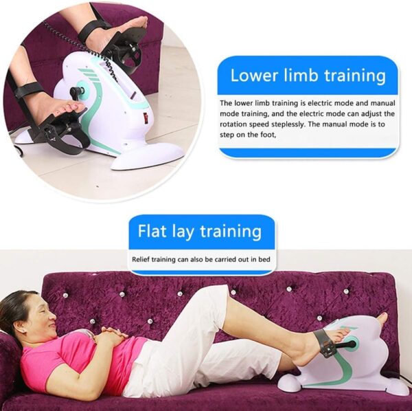 LUNEZY Ejercitador eléctrico de Mini Pedales, Entrenador de Brazos y piernas Que promueve la circulación sanguínea Personas Mayores Fisioterapia Rehabilitación Equipo de Ciclo de ejercici - Image 3
