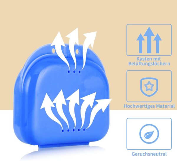 Annhua Silm Estuche para Dentadura, Caja Dentadura Postiza, Caja De Retenedor, Contenedor Para Dentadura (Azul) - Image 2