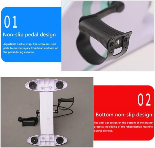 MFLASMF Mini ejercitador de Pedal eléctrico, Fisioterapia para Brazos y piernas Que promueve la circulación sanguínea y fortalece los músculos para Equipos de rehabilitación para sobrevivi - Image 3