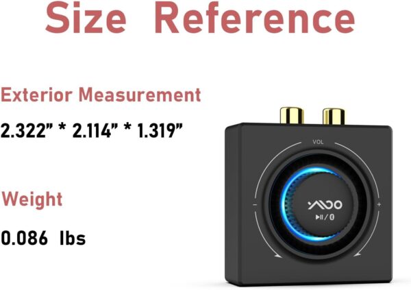 YMOO B06T3 - Receptor Bluetooth para estéreo, HiFi HD AAC, adaptador Bluetooth RCA y 3,5 mm, transmisión de música desde el teléfono móvil/tableta/ordenador portátil/MacBook a altavoz con cable/barra - Image 9