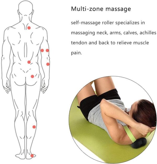 Natudeco Bola De Masaje De Yoga Bola De Masaje De Cacahuete Bola De Masaje Doble Rodillo Masaje Multizona Músculos Relajantes Equipo De Masaje para Atletas Y Entusiastas del Yoga(Black) - Image 5