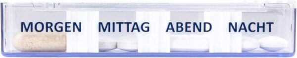 Medidos de Kibodan Danmark - Pastillero para 7 días, 4 compartimentos, mañana, mediodía, noche, medicamentos con funda de piel sintética, pastillero extraíble individualmente, Medidos de Kibodan - Image 5