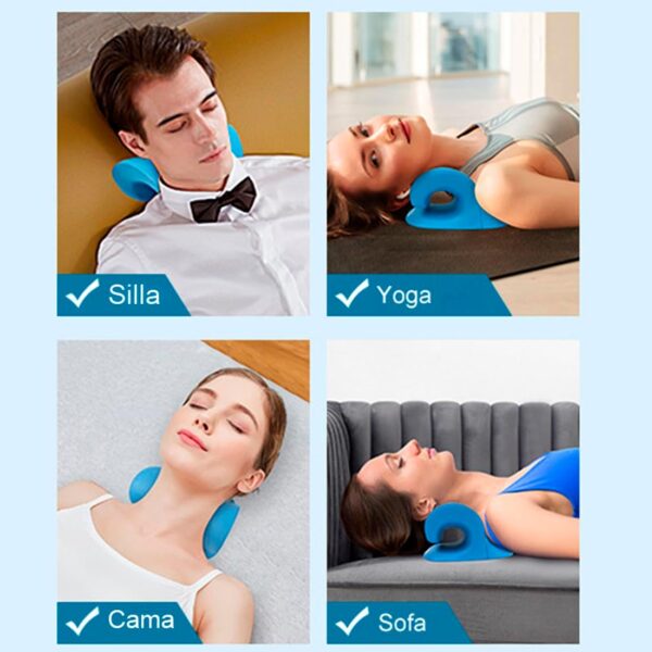 MOANATURA Masajeador Cervical. Almohada para Alivio del Dolor de Cervicales, Cuello y Hombros. Almohadilla Relajante de Tracción Cervical. Cojín para Estirar, Relajar y Traccionar el Cuello. (Rosa) - Image 5