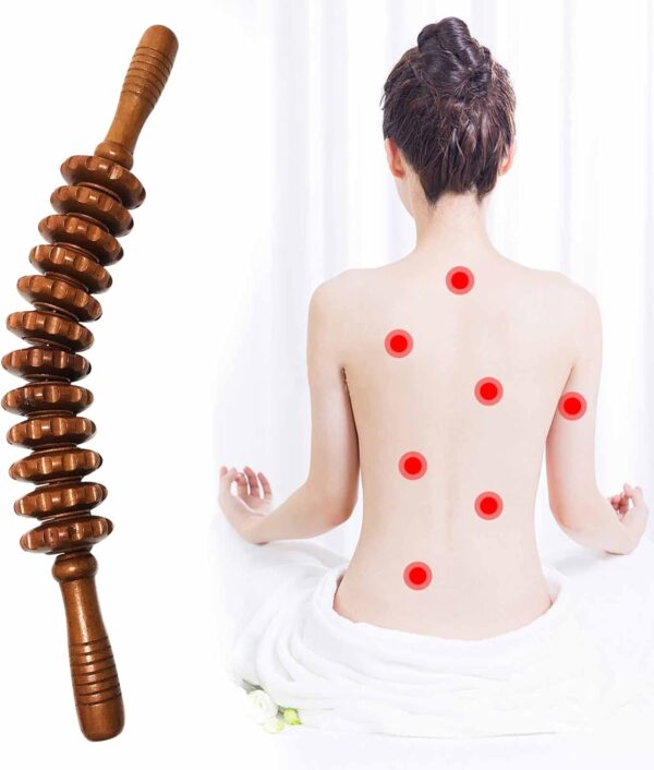 Rodillo Masaje Muscular,Anti Celulitis Masajeador Rodillo Rodillo Masajeador Curvado Para Todo El Cuerpo,Masajeador Anticelulitico Con 12 Rodillos,Alivio Del Dolor Muscular Y Relajación,43cm(marrón) - Image 6