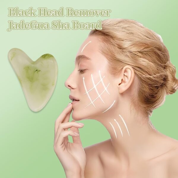 SIVZUMO Gua Sha, 100% Natural Masajeador Facial y Corporal Antiarrugas Masajeador Ojos Bolsas y Ojeras Piedra Jade Relajante y Reafirmante para Skincare - Image 4