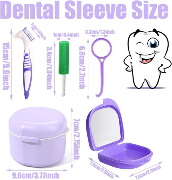Kit de cepillo dental, caja de baño de reparación de contenedores dentales, Caja dental con espejo, herramienta de desmontaje del corrector con corrector 2x para 2 soportes masticables o limpieza - Image 7