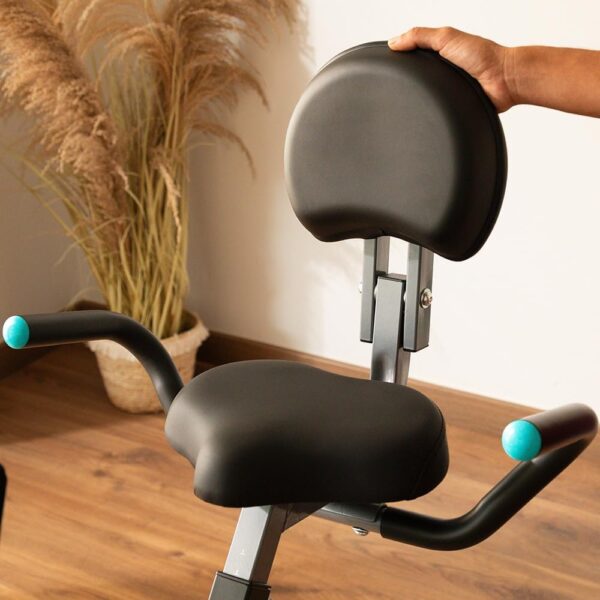 Cecotec Bicicleta Estática Plegable con Volante de Inercia X-Bike, Sistema Silence Fit, Con y Sin Respaldo, Manillar y Sillín Regulable, Pulsómetro, Pantalla LCD, Soporte dispositivos, Ruedas - Image 4