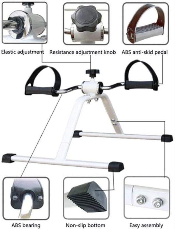 Sywlwxkq Mini Bicicleta estática para rehabilitación de extremidades Inferiores para Personas Mayores, Entrenador de piernas portátil para Bicicletas de Ejercicios en Interiores, Parte infe - Image 2