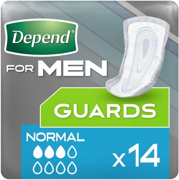 Depend Contar guardias para hombres, máxima absorción – incontinencia – Lote de 14 protectores