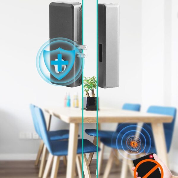 Cerradura electrónica de puerta con control remoto, seguridad para el hogar, cerradura inteligente invisible - Image 3