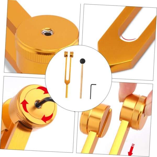 HAPINARY 1 Juego Diapasón Del Oído Accesorios Para Masaje De Oidos Herramientas De Curación Del Oído Diapasones Para Diapasones Espirituales Diapasones Medivibe Aleación De Aluminio Golden - Image 3