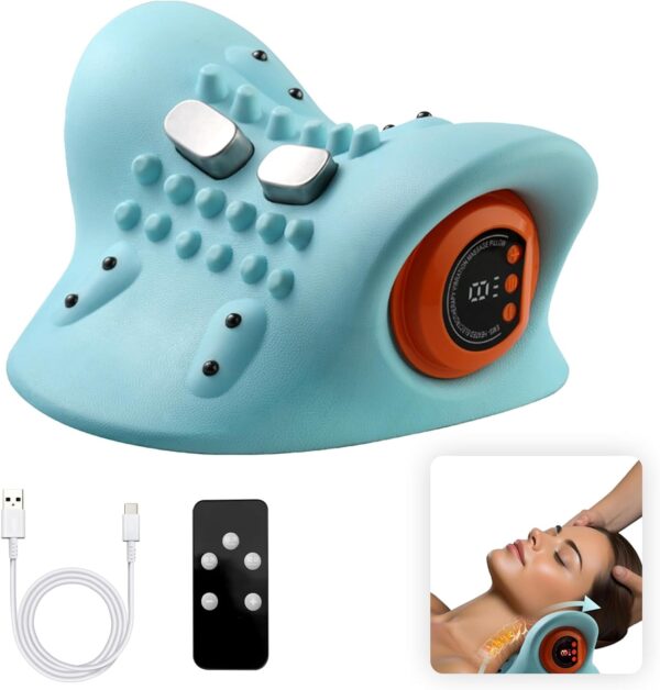 Masajeador de Cuello y Hombros, EMS Masajeador Cervical Eléctrico con Función de Calor,Relajador de Cuello y Cervicales con 3 Modos, 6 Velocidades,para Relajación de Fatiga el Hogar y la Oficina