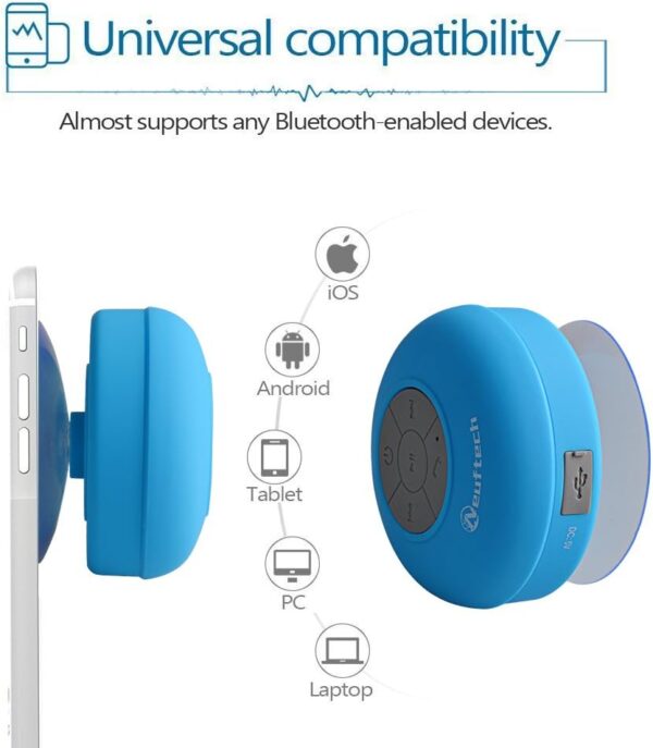 Neuftech Altavoz Bluetooth 5.2 Impermeable Sonido estéreo para iPhone 14 Plus/Pro/Pro MAX/SE /13/12 /11/ XR Samsung Galaxy Z Flip5 /Galaxy S23-Azul - Image 4