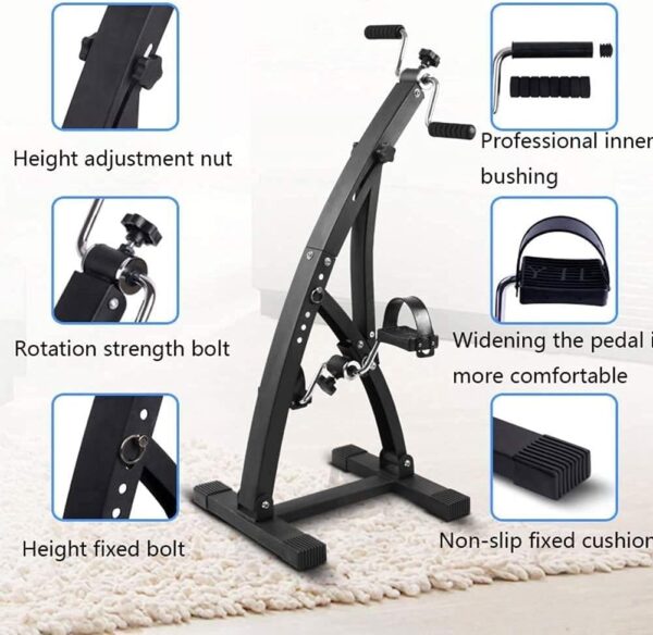 NMDCDH Pedal Bicicleta estática Brazo Pierna Ciclismo Bicicleta de Doble Ciclo Gimnasia Ejercicio pasivo Fitness Ejercitador de rehabilitación Bicicleta de Entrenamiento Bicicleta, Altura - Image 2