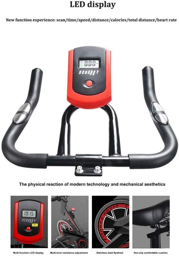 JHKGY Spin Bike,Bicicleta De Ejercicio Bicicleta De Fitness,Cardio Workout con/Bicicleta De Ciclismo con Volante Impulsado por Correa, para El Hogar Cardio Gym - Image 2