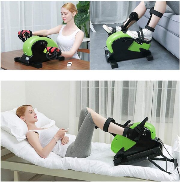 MFLASMF Ejercitador de Pedal eléctrico portátil, Bicicleta de Ejercicios con Pedal pequeño Debajo del Escritorio, Equipo de Vendedor Ambulante 2 en 1 para la Fuerza del Brazo de la Pierna - Image 7