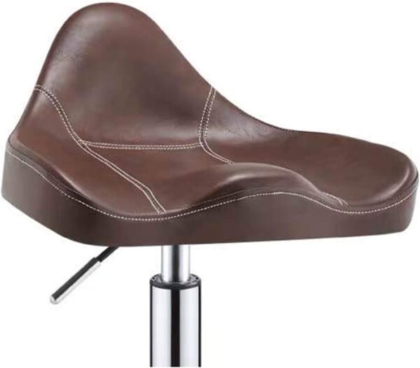 HIGOH Taburetes, Taburete de Silla Ergonómico, Equipo Profesional Pu Cuero de Cuero Grueso Sábado de Salón para Peluquería para Masaje Spa Salón Tatuaje de Tatuaje Dental Barra de Barra/Marrón - Image 2