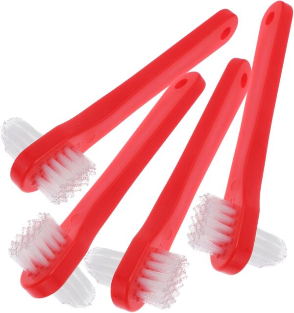 Healeved 4 Uds Cepillo De Falso Cepillo Limpiador De Dentaduras Herramientas De Limpieza Para Dentaduras Postizas Cepillo De Pequeño Cepillos De Para Dentaduras