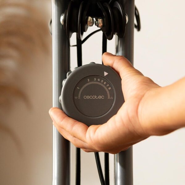 Cecotec Bicicleta Estática Plegable con Volante de Inercia X-Bike, Sistema Silence Fit, Con y Sin Respaldo, Manillar y Sillín Regulable, Pulsómetro, Pantalla LCD, Soporte dispositivos, Ruedas - Image 7