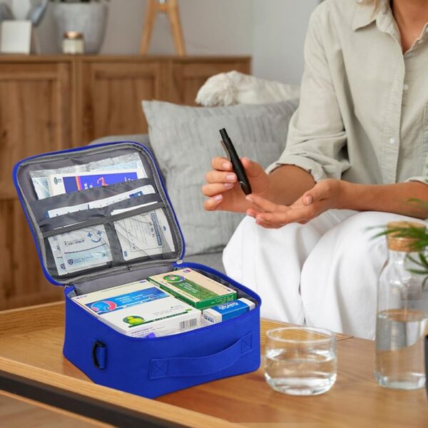 Zasjon Botiquín de Primeros Auxilios, Bolsa Médica Vacio Gran Capacidad Portátil Bolsa Botiquin Médico Vacío con Correa, Botiquin Viaje Impermeable Bolsa Botiquin Vacia para Hogar, Oficina, Viajes - Image 4