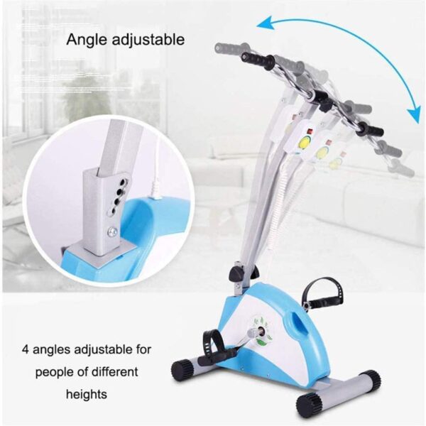Sywlwxkq Bicicleta estática eléctrica Plegable, Bicicleta ejercitador de Pedales para Ancianos, Entrenamiento de rehabilitación de extremidades Superiores e Inferiores, Modo Dual Manual elé - Image 4