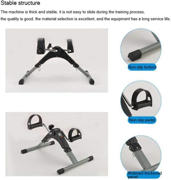 Ejercitador Portátil De Pedal De Bicicleta Estática para Entrenamiento De Piernas Y Brazos (Peddler De Ejercicio Completamente Ensamblado, No Se Requieren Herramientas) - Image 4