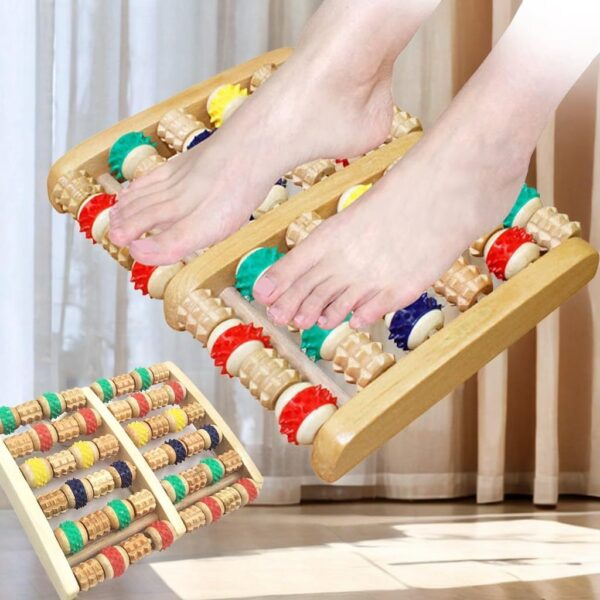 WSNDM Masajeador De Pies De Color De 6 Filas De Rodillos, Masajeador De Pies De Madera De Los Pies Para Reflexología Del Pie,Fascitis Plantar,Alivia El Dolor, Relaja y Reduce El Estrés - Image 8
