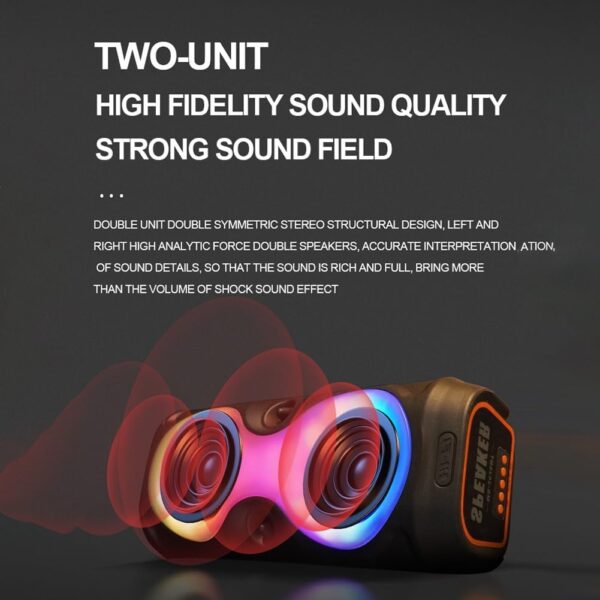 vdha Altavoz Bluetooth Inalámbrico Portátil para Exteriores, Colorido, Escritorio Doméstico, Altavoz de Graves con Subwoofer de Alto Volumen para Karaoke Familiar - Image 2
