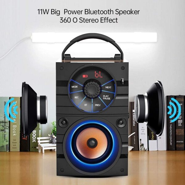 Altavoces portátiles Altavoces Bluetooth Portátiles, Altavoz Exterior Inalámbrico Subwoofer Heavy Bass, Admite Tarjeta TF de Radio FM con Control Remoto, Pantalla LCD, para El Teléfono de Fiesta En Ca - Image 3