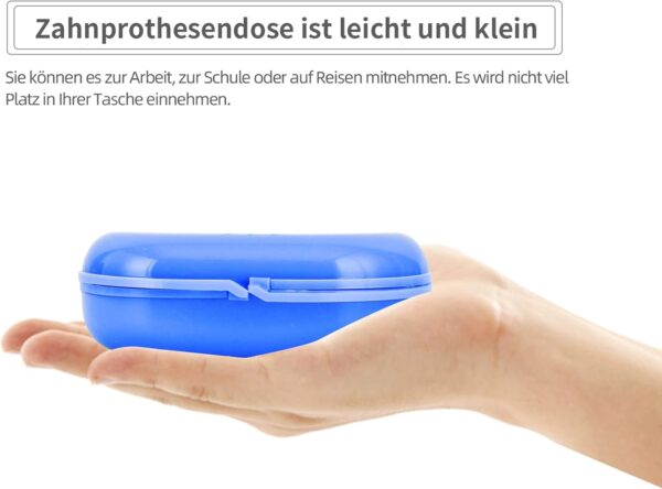 Annhua Silm Estuche para Dentadura, Caja Dentadura Postiza, Caja De Retenedor, Contenedor Para Dentadura (Azul) - Image 5