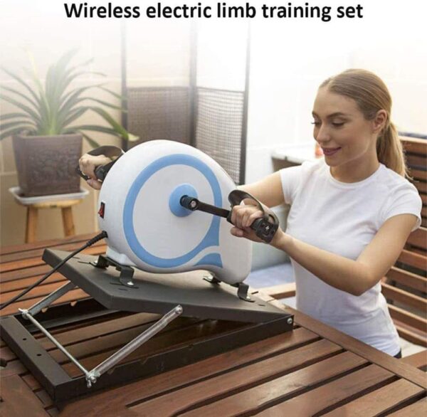 Mini bicicleta estática Ejercitador de pedal de brazo y pierna Dispositivo de entrenamiento de rehabilitación eléctrico para miembros superiores e inferiores Ejercitadores de piernas de fisioterapia - Image 4