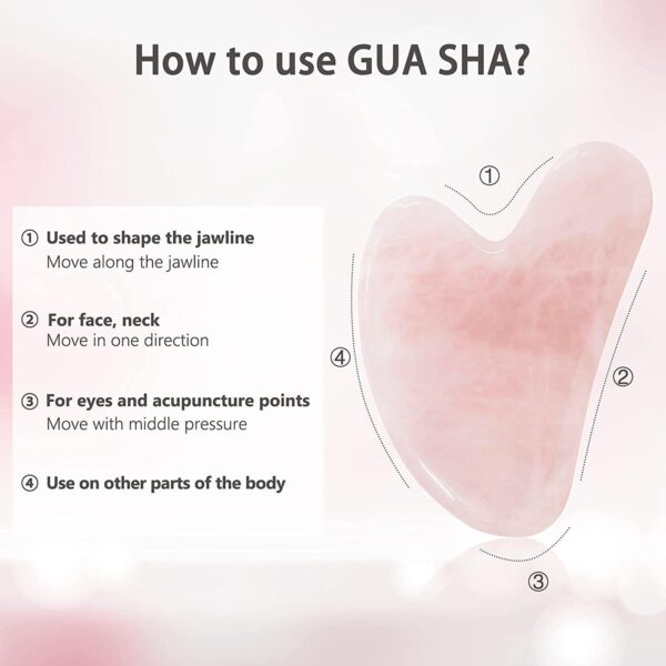 Gua Sha y Rodillo De Jade Tool,Masajeador Facial y De Cuello,Guasha para el Masaje Facial y Corporal,Antiarrugas – Calma y Relaja la Piel, Elimina la Hinchazón De Los Ojos - Image 3
