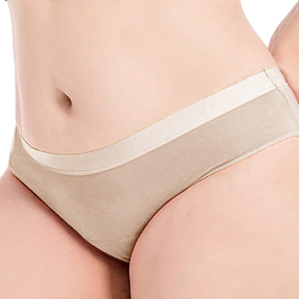 Jamron Mujer Pack de 3 Bragas Menstruales Flujo Abundante - Bragas Absorbentes Incontinencia Lavable - Ropa Interior para Regla Periodo Mentruación Beige + Beige + Beige L - Image 4