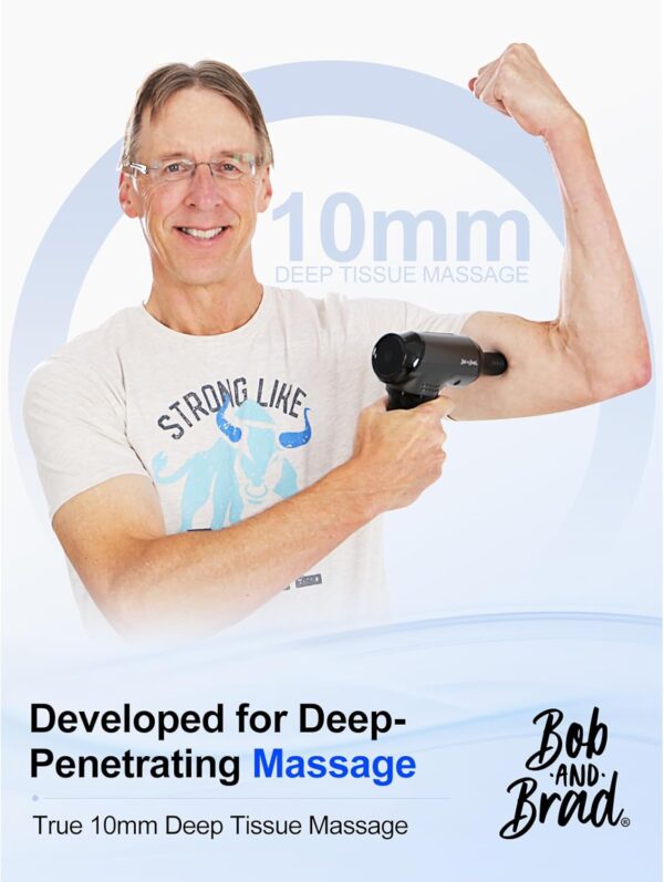 Bob and Brad T2 Pistola de Masaje Muscular, 10mm Amplitud Massage Gun con 4000mAh batería Masajeador de Músculos de Tejido Profundo, Profesional y Carga USB C para Relajación de Masaje Muscular - Image 2