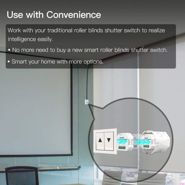 MoesGo Interruptor Persianas WiFi RF433,Alexa Relé Inteligente para Persianas,Cortinas,Toldos Eléctricas,Control de App/Voz Alexa/Google Home/RF433 Mando,Porcentaje Ajuste,Temporizado - Image 4