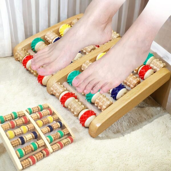 WSNDM Masajeador De Pies De Color De 6 Filas De Rodillos, Masajeador De Pies De Madera De Los Pies Para Reflexología Del Pie,Fascitis Plantar,Alivia El Dolor, Relaja y Reduce El Estrés - Image 7